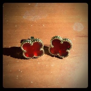 Red clover earrings